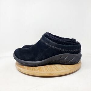 Merrell Shoes Womens 5 Encore Ice 4 Black Suede Shoes Slip On Casual Mule Clog